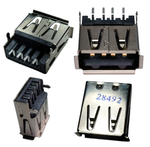 Conector Jack USB 2.0 A Fêmea 4 Pinos 2 Garras